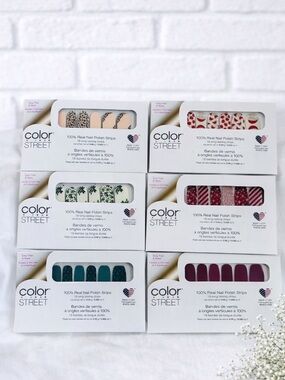 Color Street Lot of 6  Nail Strips in Different Prints and Colors